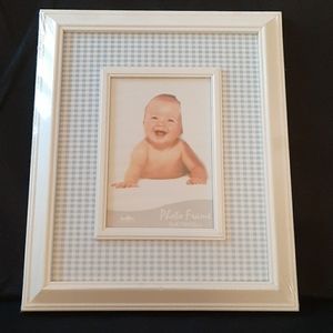 White/Blue baby gingham 4x6 photo frame